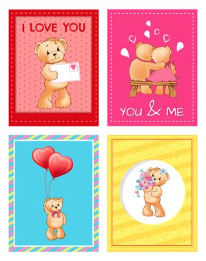 Sen ve ben oyuncak ayılar vektör seviyorum