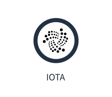 Iota Cryptocurrency simgesi başlık vektör çizim