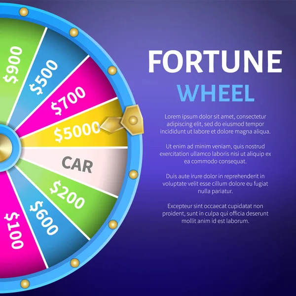 Fortune Wheel affisch, plats för Text Full längd — Stock vektor