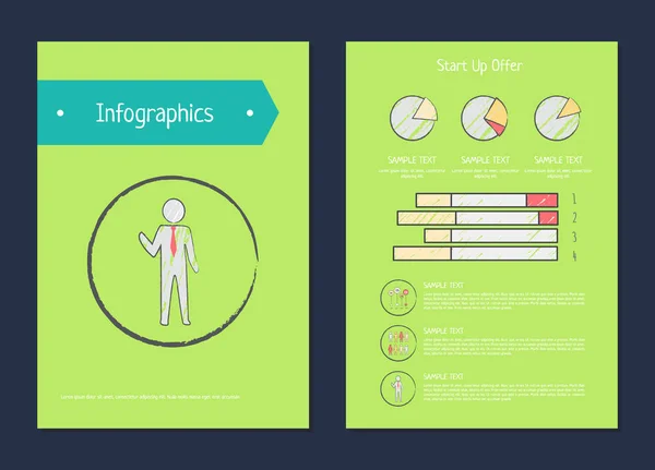 Infographics εκκίνηση προσφορά εικονογράφηση διάνυσμα — Διανυσματικό Αρχείο