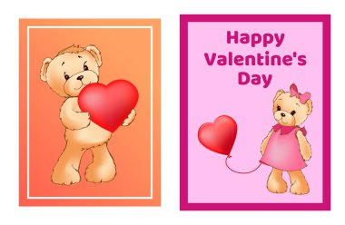 Sen ve ben oyuncak ayılar vektör seviyorum