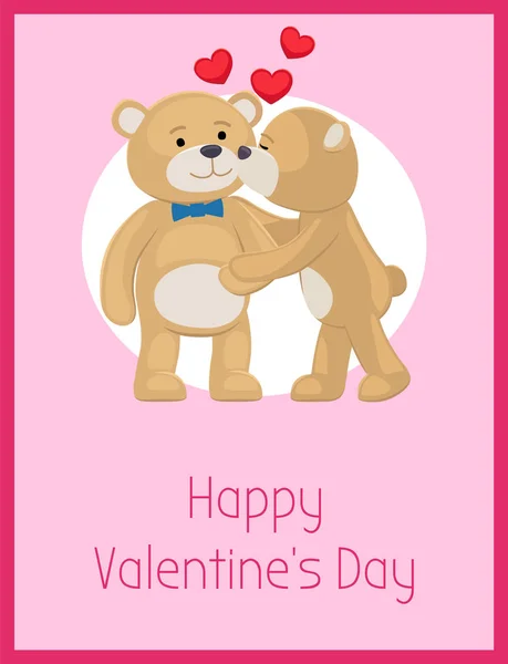 Bonne Saint-Valentin Affiche ours en peluche Couple — Image vectorielle