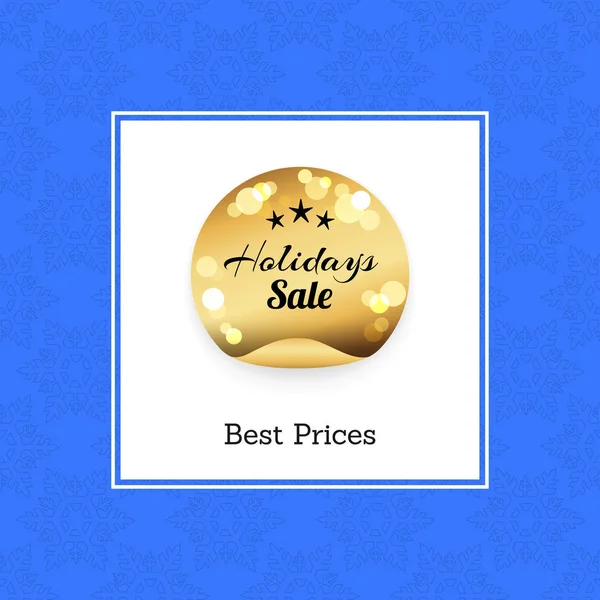 Los mejores precios Vacaciones Venta Golden Round Label Stars — Vector de stock