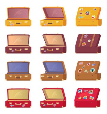 Bellek kartları ile açık bavul geri Önden Görünüm