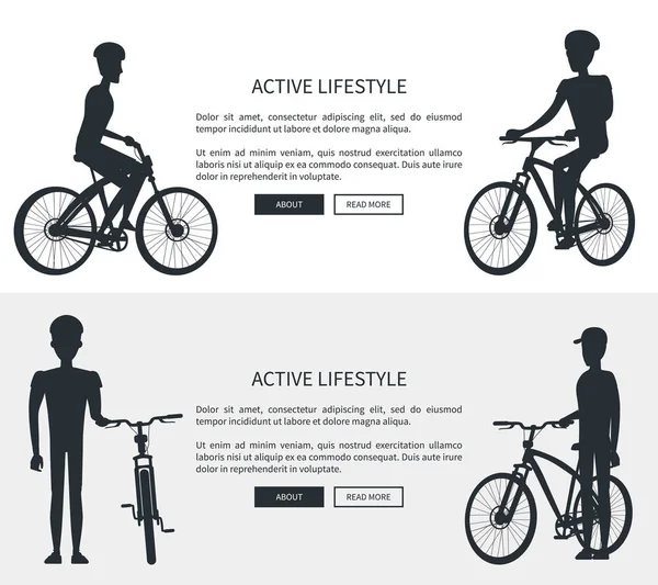 Active Lifestyle Silhouettes Vector Illustration — Stock Vector