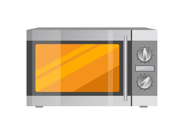 Powerful Microwave Oven in Shiny Metallic Corpus — Stock Vector