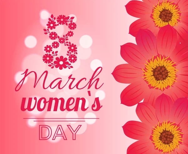 Womans világnapja Holiday nyolc március — Stock Vector