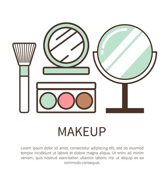 Affiche de maquillage avec texte, illustration vectorielle — Image vectorielle