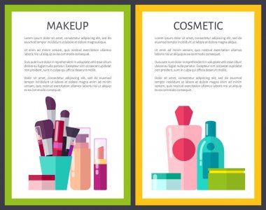 Makyaj kozmetik renk poster vektör çizim