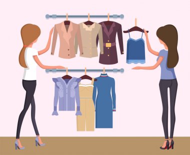 Yaz modu ve kadınlar Poster vektör çizim