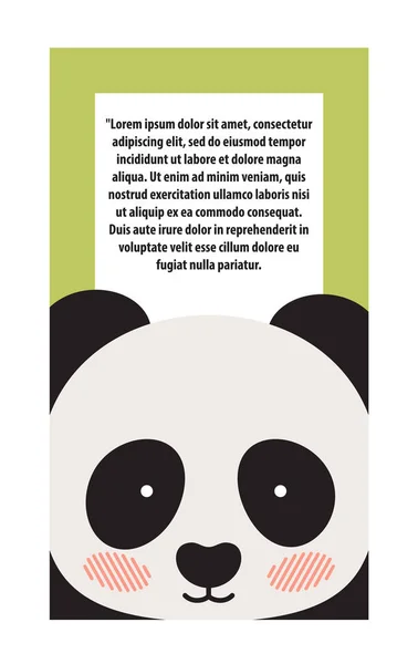 Copertina animale panda e illustrazione vettoriale del testo — Vettoriale Stock