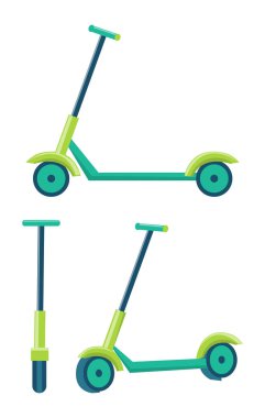 Scooter farklı açılardan dizi itme Scooter tekme