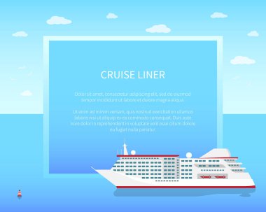 Cruise liner Poster, renk vektör çizim