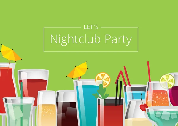 Nachtclub Party Farbe Karte Vektor Illustration — Stockvektor