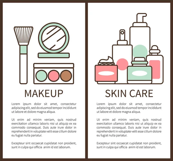 Affiches Maquillage et Soins de la peau Illustration vectorielle — Image vectorielle