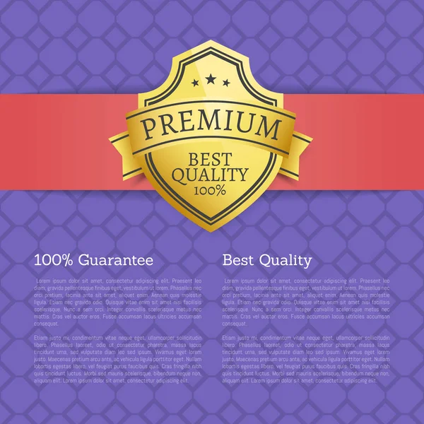 Mejor calidad Premium 100 Garantía Golden Label — Vector de stock