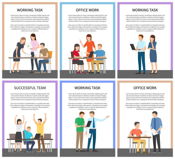 Trabajo Tarea Equipo exitoso Vector Ilustración — Vector de stock