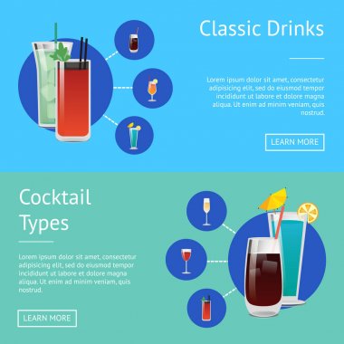 Klasik içecekler kokteyl türleri posterler kanlı Mary