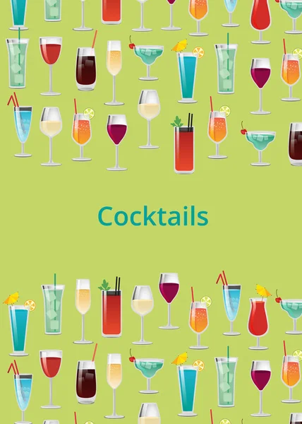 Ensemble de cocktail Affiche couleur Illustration vectorielle — Image vectorielle