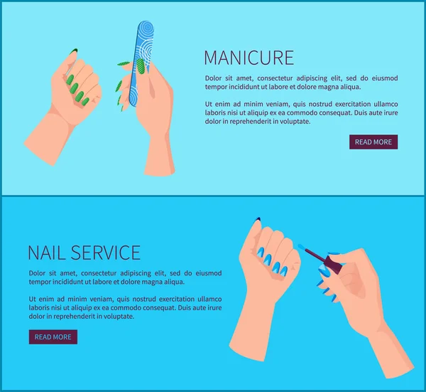 Service manucure et ongles Internet Promo Page — Image vectorielle