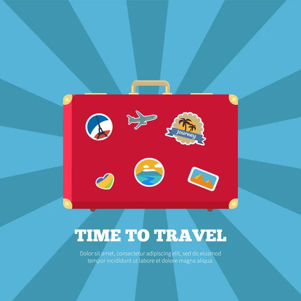 Χρόνο να ταξιδέψει εικονογράφηση διάνυσμα αφίσα ταξιδιού — Διανυσματικό Αρχείο