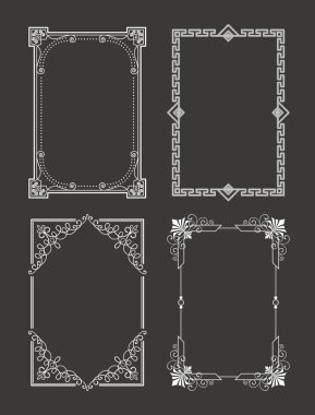 Tebeşir Stil kümesi Vintage çerçeveler Dekoratif kenarlık