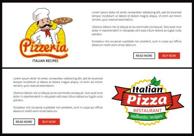 Pizzeria ve İtalyan Pizza vektör çizim