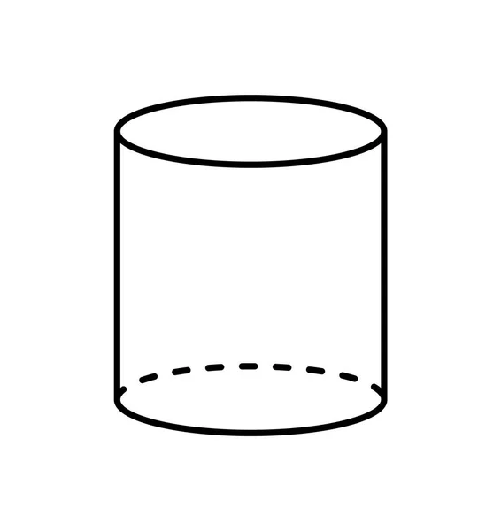 Projeção geométrica da forma da figura do cilindro preto — Vetor de Stock