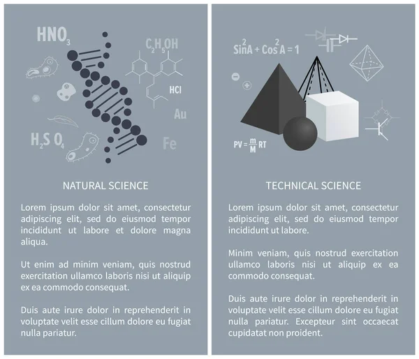 Ilustracja wektorowa nauk przyrodniczych i technicznych — Wektor stockowy