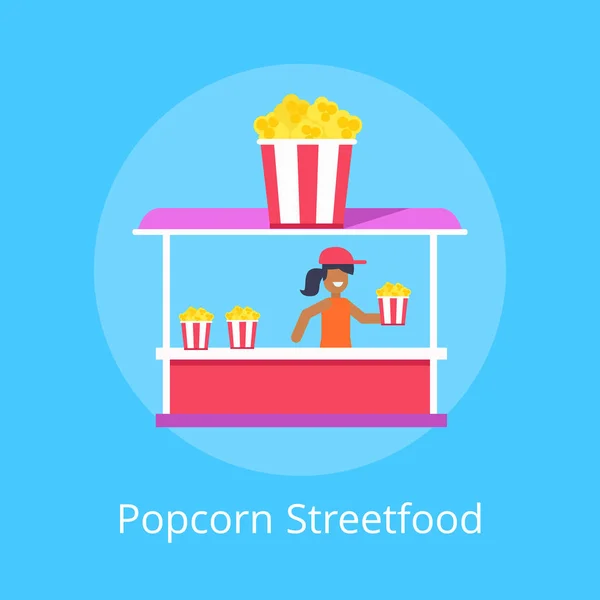 Popcorn Street Food Stand, Vektorillustration — Stockvektor