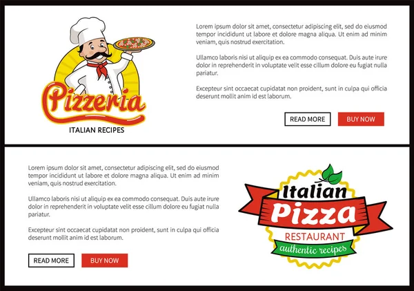 Pizzeria und italienische Pizza Vektor Illustration — Stockvektor