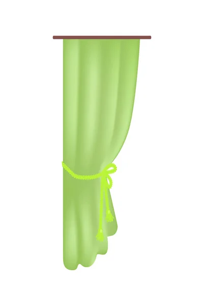 Patrón de cortina verde brillante Isoalted en blanco — Vector de stock