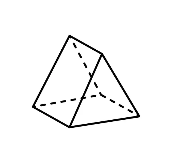 Tetraëder geometrische figuur met scherpe hoeken — Stockvector