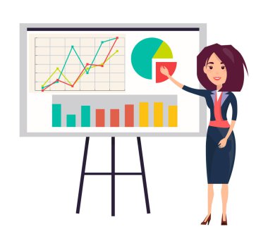 İşkadını sunum grafik ile gösterir