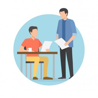 İşadamı ve kağıt vektör çizim başlatmak