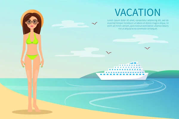 Cartaz colorido de férias, ilustração vetorial — Vetor de Stock
