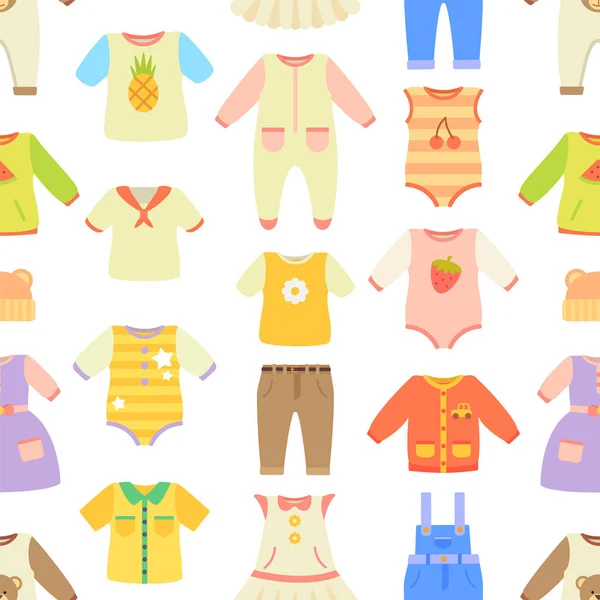 Ilustracja wektorowa wzór plakat Baby ubrania — Wektor stockowy