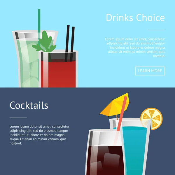 Affiche Cocktail Choix de boissons avec Bloody Mary — Image vectorielle