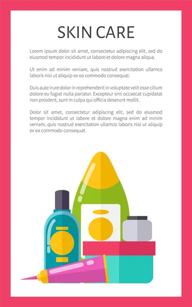 Affiche de soins de la peau avec illustration vectorielle de texte — Image vectorielle