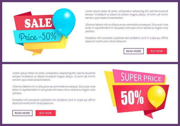 Promotions spéciales Week-end Vente Meilleures étiquettes de ballons — Image vectorielle