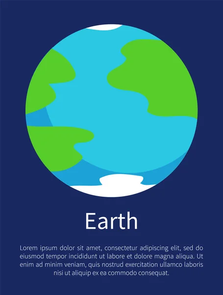 Blue Earth op informatieve Poster met voorbeeldtekst — Stockvector