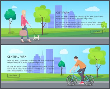 Central City Park renk Banner vektör çizim