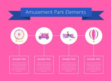 Eğlence Parkı öğeleri Poster vektör çizim
