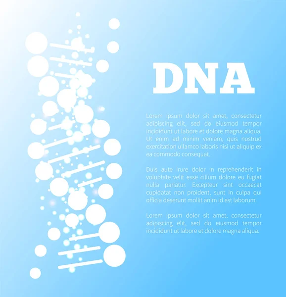Cartel de ADN de color azul, ilustración vectorial — Archivo Imágenes Vectoriales