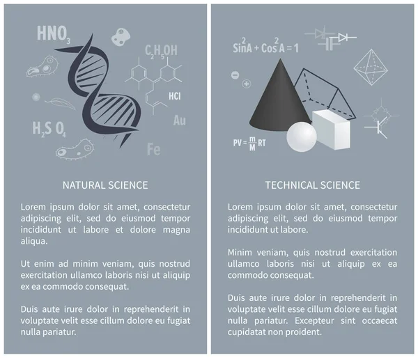 Ilustração do Vetor de Ciência Natural e Técnica — Vetor de Stock