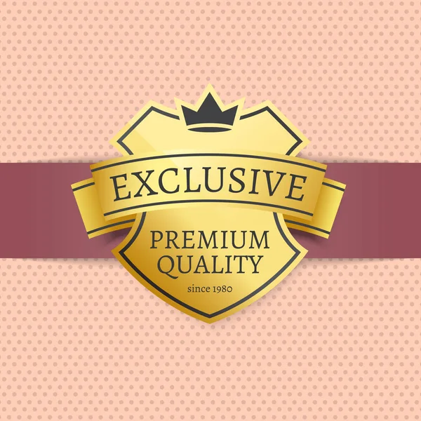 Exklusives goldenes Premium-Label seit 1980 — Stockvektor