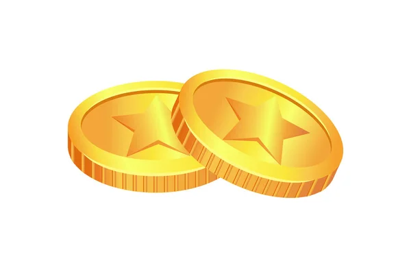 Coins Made of Gold Material Vector Illustration — Stock Vector