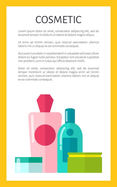 Cosmetici naturali per la cura della pelle poster promozionale — Vettoriale Stock