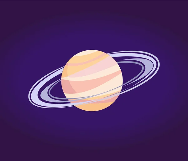 Saturn Made of Gases with Ring of Ice and Dust — Stock Vector