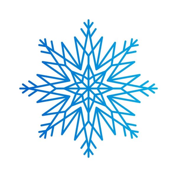 Fiocco di neve di colori blu, illustrazione vettoriale — Vettoriale Stock